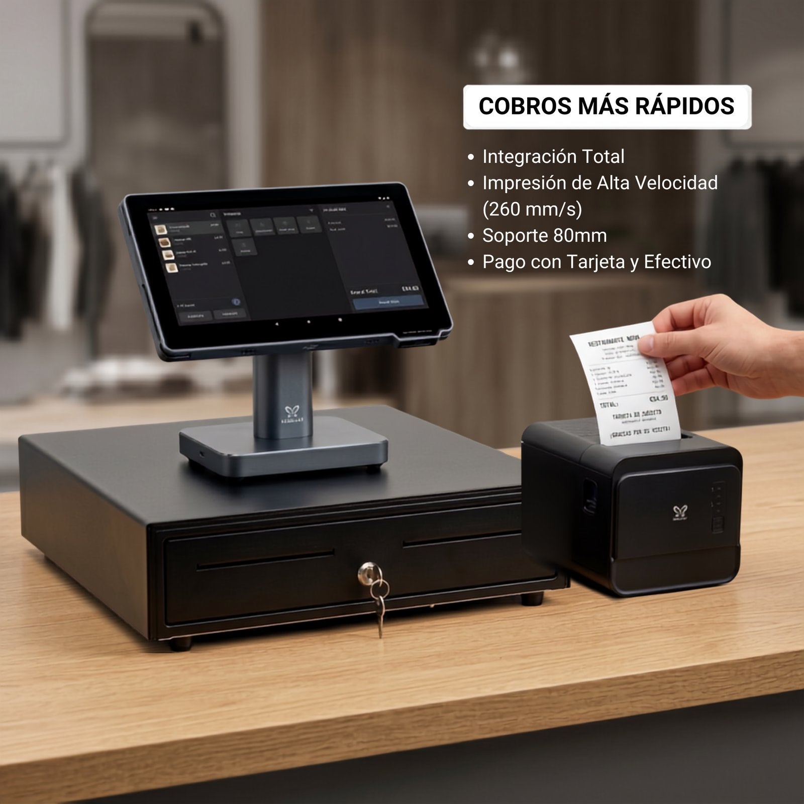 Pack Nova en tienda de ropa: cobros rápidos con tarjeta y efectivo