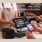 TPV Nova con pantalla flexible Flip, ideal para movilidad en cafeterías y comercios - Smart-TPV