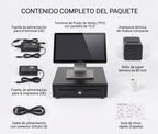 Componentes del Pack Orión Android 15,6": TPV, impresora Marte 260 y cajón portamonedas