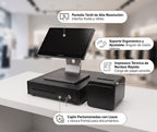 Componentes del Pack Orión Mini Android: TPV, impresora Marte 260 y cajón portamonedas