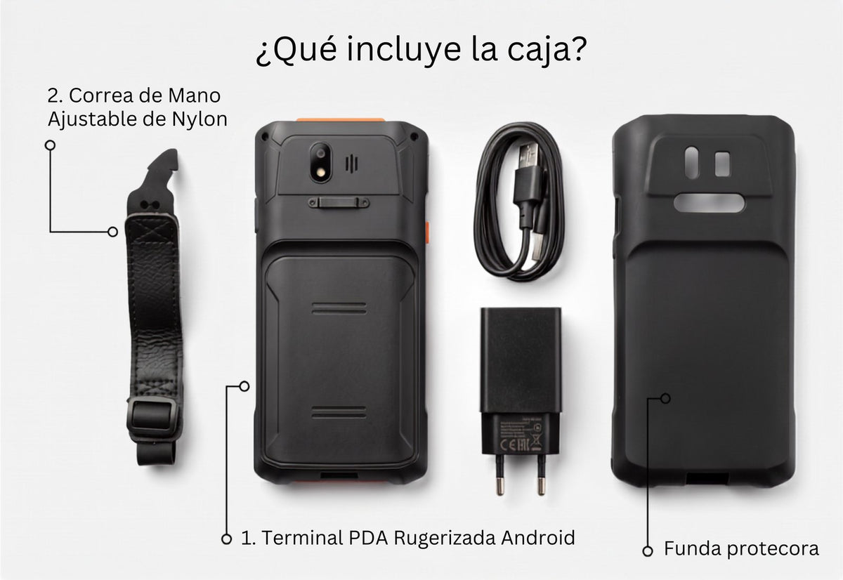 Contenido de la caja: PDA Iris, funda protectora, correa y cargador